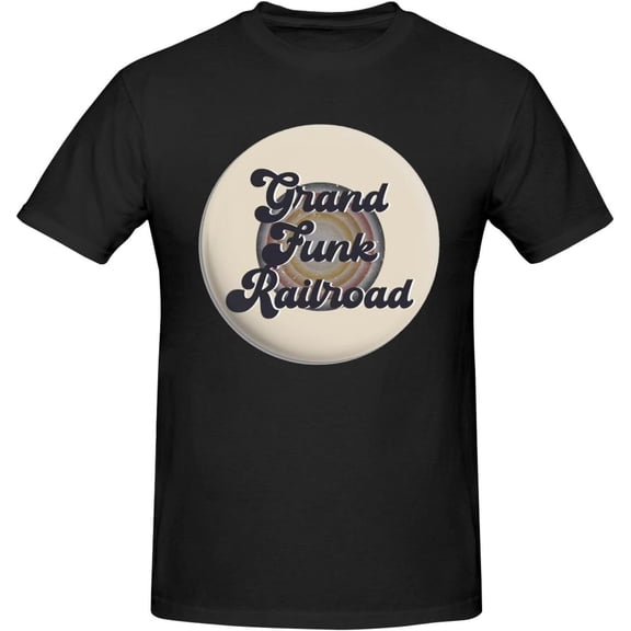 Grand Funk and Railroad T Shirt for Men Cotton Crew Neck Short Sleeve Casual Stylish Tee Black