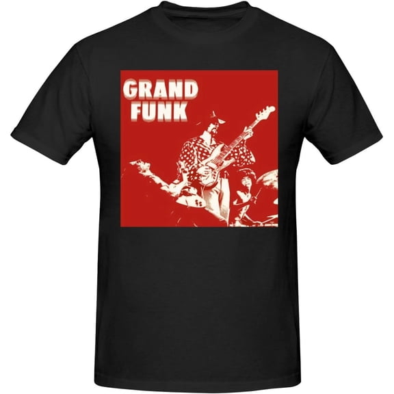 Grand Funk and Railroad T Shirt for Men Cotton Crew Neck Short Sleeve Casual Stylish Tee Black