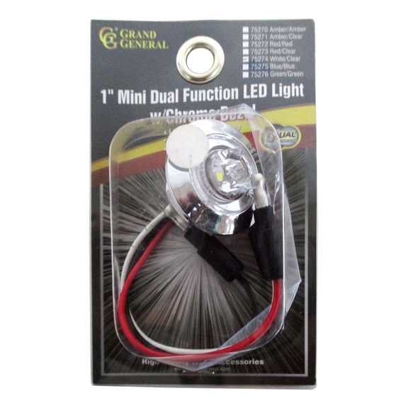 Grand General 1" Mini Wide Angle LED Light With Chrome Plastic Bezel 75274