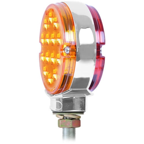 Grand General 3" Pearl Double Faced Amber/Red LED Pedestal Light with 14 LEDs per Side