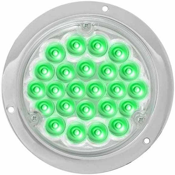 Grand General 82278 - 24 Diode Green LED Clear Lens Marker Light W/ Chrome Die Cast Housing