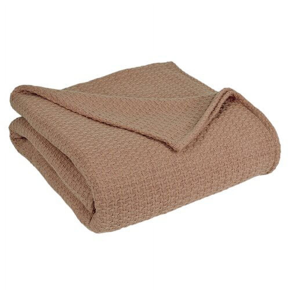 Grand Hotel Woven Cotton Blanket, King, Taupe