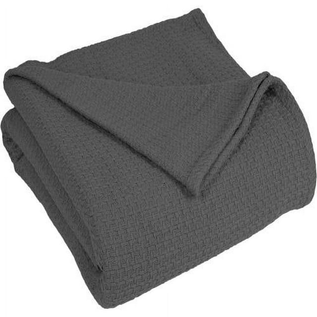 Grand Hotel Woven Cotton Blanket, Twin, Gray - Walmart.com