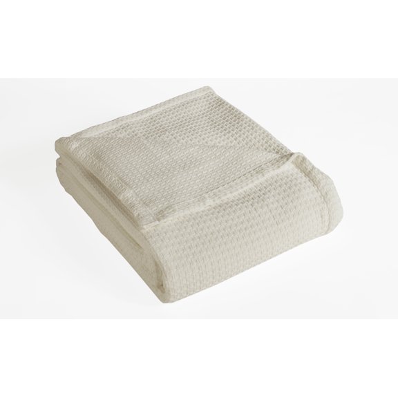 Grand Hotel Woven Cotton Blanket, Twin, Ivory