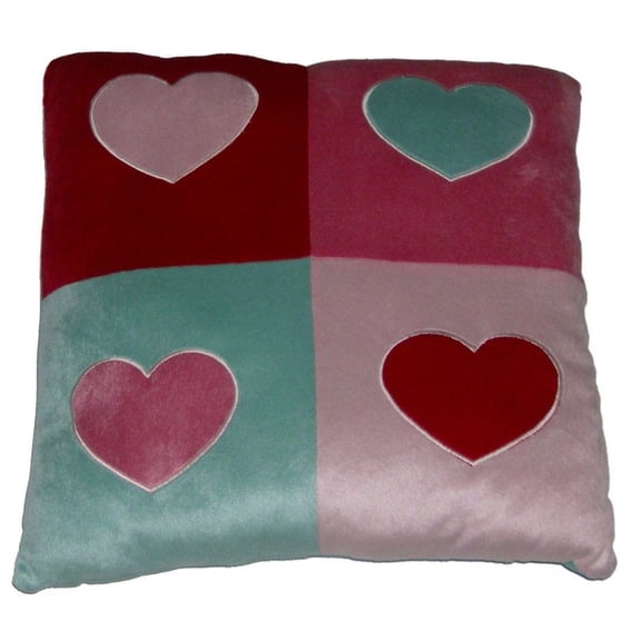 Grand Imagination Applique Heart Throw Pillow Colorful Accent Cushion
