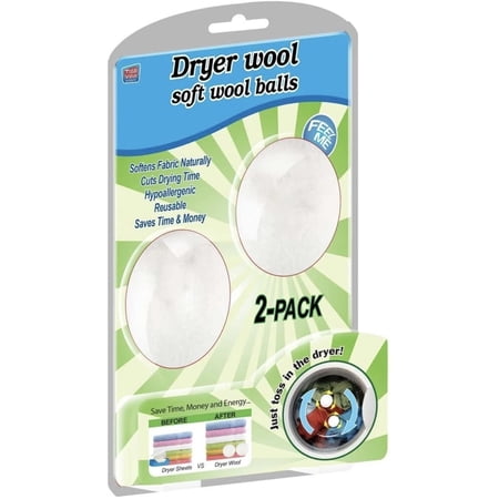 Grand Innovations, Wool Dryer Balls 2 pack, White, Large
