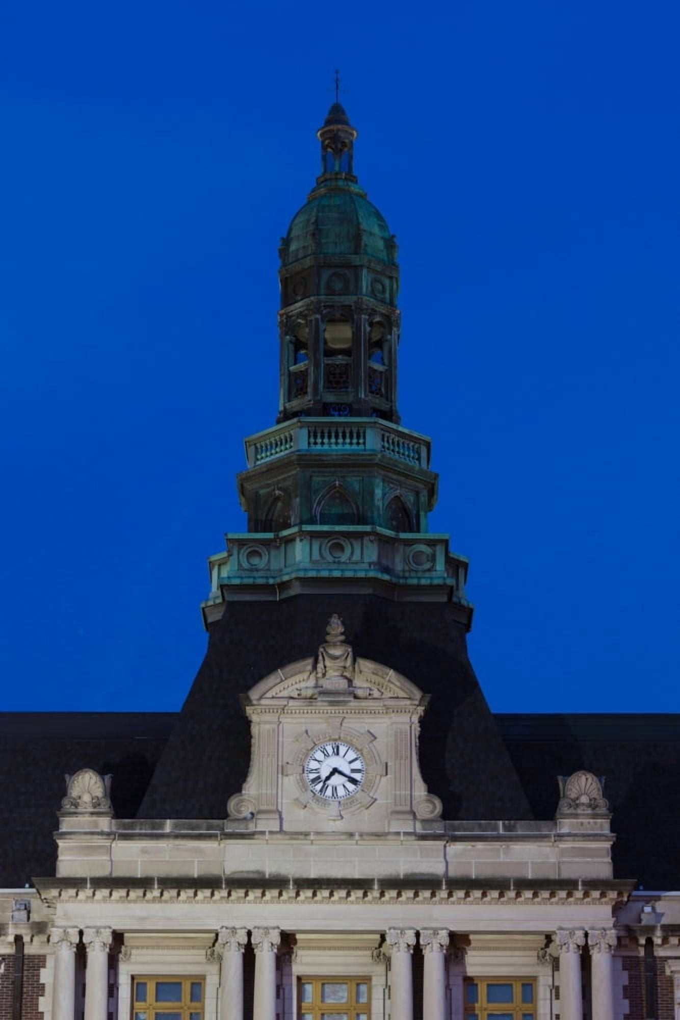 Grand Island Courthouse at dusk Grand Island Hall County Nebraska USA Canvas Art - Panoramic Images (18 x 24)