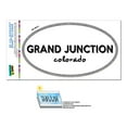 thumbnail image 1 of Grand Junction, CO - Colorado - Black and White - City State - Oval Laminated Sticker, 1 of 1