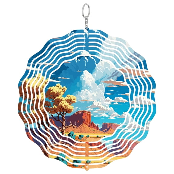 Grand Junction CO Wind Spinner, Kinetic 3D Mesa Garden Art Hanging Outdoor Decor