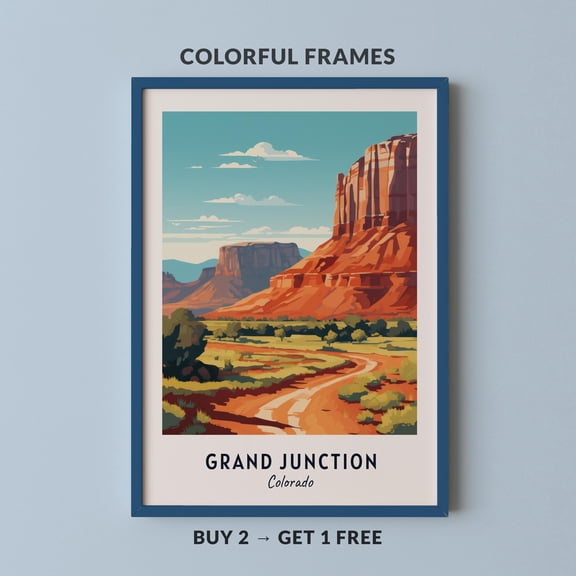 Grand Junction Travel City Cityscape Poster , Poster Print Only