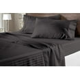 thumbnail image 1 of Grand King Size 4-PCs Sheet Set, 500 Thread Count 100% Egyptian Cotton, (Stripe Pattern) Egyptian Cotton Fits 9-12 Inch Deep Pocket Sheets, Grand King Size (Stripe, Grey), 1 of 5