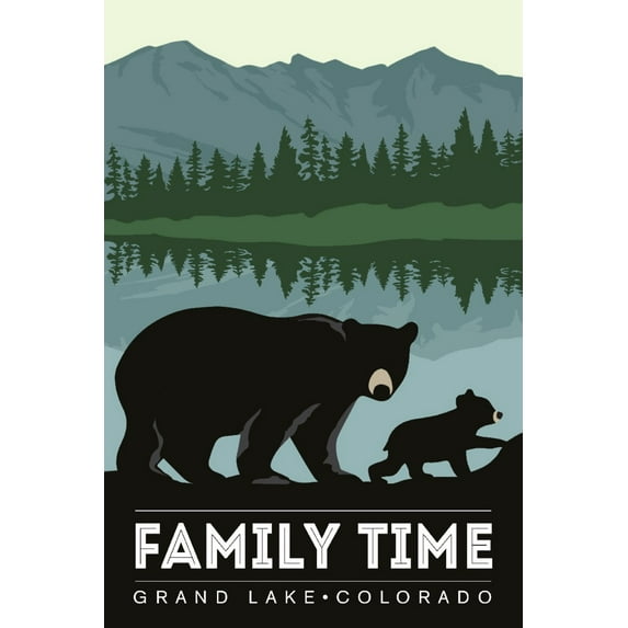 Grand Lake, Colorado, Family Time, Bears (12x18 Wall Art Poster, Room Decor)