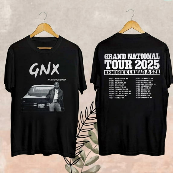 Grand National Tour T-Shirt, Kendrick Lamar Tour 2025 Fan Shirt, Kendrick Lamar GNX,Red color,size S