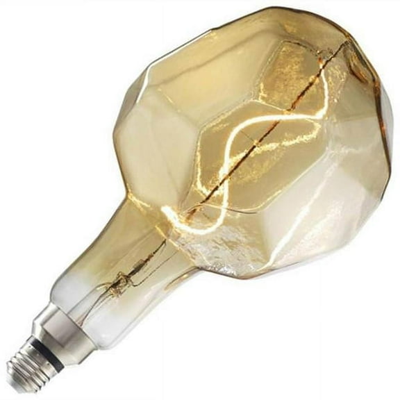 Grand Naturals Collection 4 Watt Dimmable Jewel Shape Oversized Decorative LED Light Bulb with Medium (E26) Base 2000K Amber Light 200 Lumens Antique Glass Finish