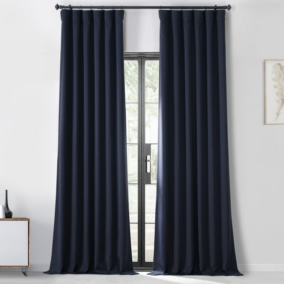 Grand Navy Performance Woven Blackout Curtain Pair (2 Panels), Grand Navy, 50W X 108L