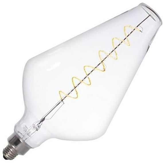 Grand Nostalgic Collection 4 Watt Dimmable Diamond  Shape Oversized Decorative LED Light Bulb with Medium (E26) Base  2200K Amber Light  200 Lumens  Clear Glass