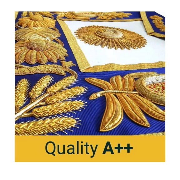 Grand Officers Blue Lodge Apron – Custom Embroideries, Masonic Regalia
