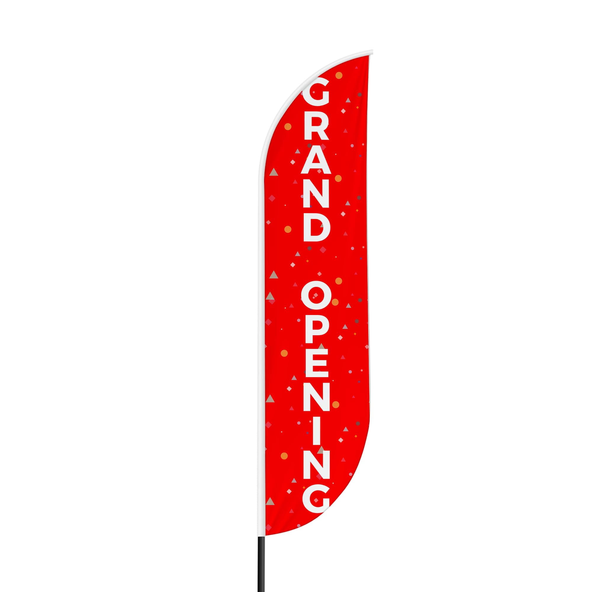 Grand Opening 1 Sign feather flag for Outdoor by Mavis Printing | 11.5 FEET Long Polyester Outdoor Banner Flag for Easy Hang | HD Print Swooper I Flag Only to Celebrate Grand Opening 1 I Flag Only