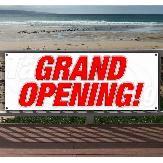 Grand Opening 13 oz Vinyl Banner With Metal Grommets