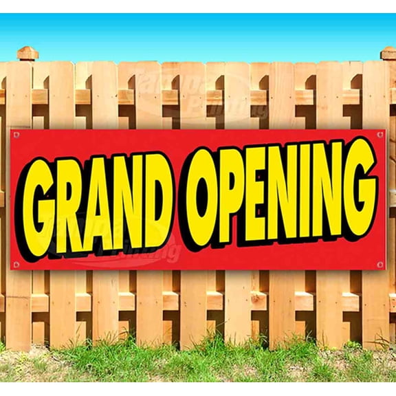 Grand Opening 13 oz Vinyl Banner With Metal Grommets