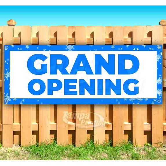 Grand Opening 13 oz Vinyl Banner With Metal Grommets