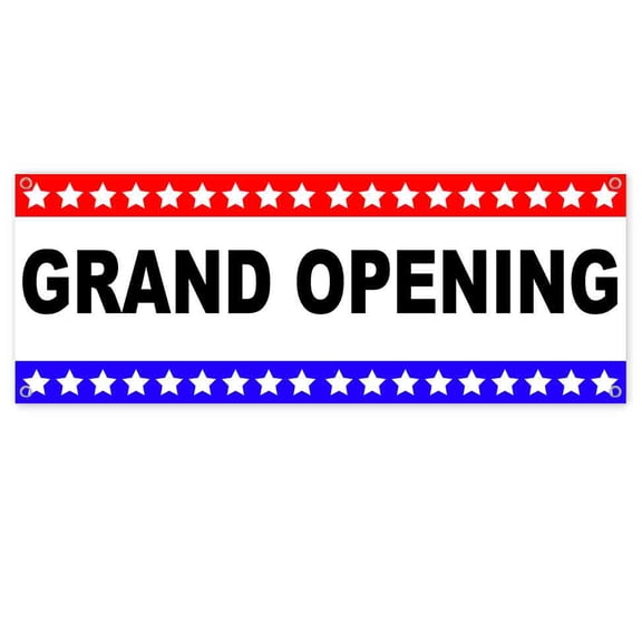 Grand Opening 13 oz Vinyl Banner With Metal Grommets