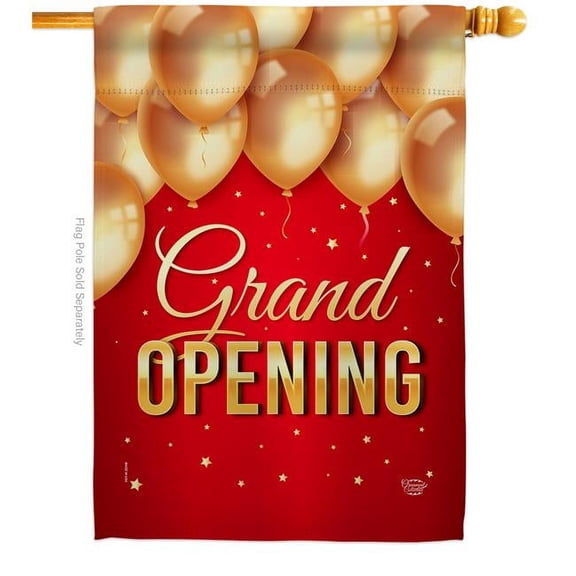 Grand Opening Balloon Novelty Merchant 28 x 40 in. Double-Sided Decorative Vertical House Flags for Decoration Banner Garden Yard Gift