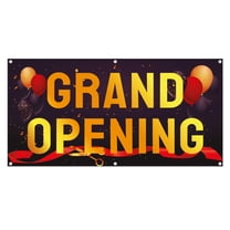 Grand Opening Banner 13 oz Heavy Duty Vinyl Grand Opening Sign for Special Events, Business, Inaugurations & Ceremonies - Outdoor & Indoor - Single-Sided with Metal Grommets (1.5x5 ft)