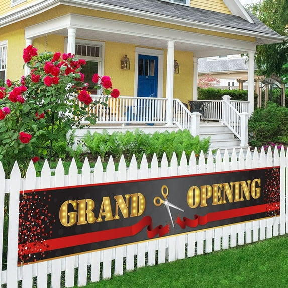 Grand Opening Banner Retail Store Shop Business Sign Business Office Store Front Banners Advertising Opening Backdrop Decoration