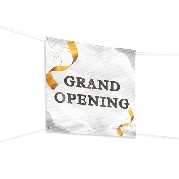 Grand Opening Banner Sign For Outdoor-Indoor Use 4x4 Ft Large Custom Banner and Signs with Hanging Rope Grand Opening Backdrop for Party Decor Oxford Cloth Sublimation Banner for Easy Hang