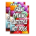 thumbnail image 1 of Grand Opening Cartstyle Hot Dogs (24" X 36") Vinyl Decal Only (Pack of 2) |Sign|Sticker|Poster, 1 of 4