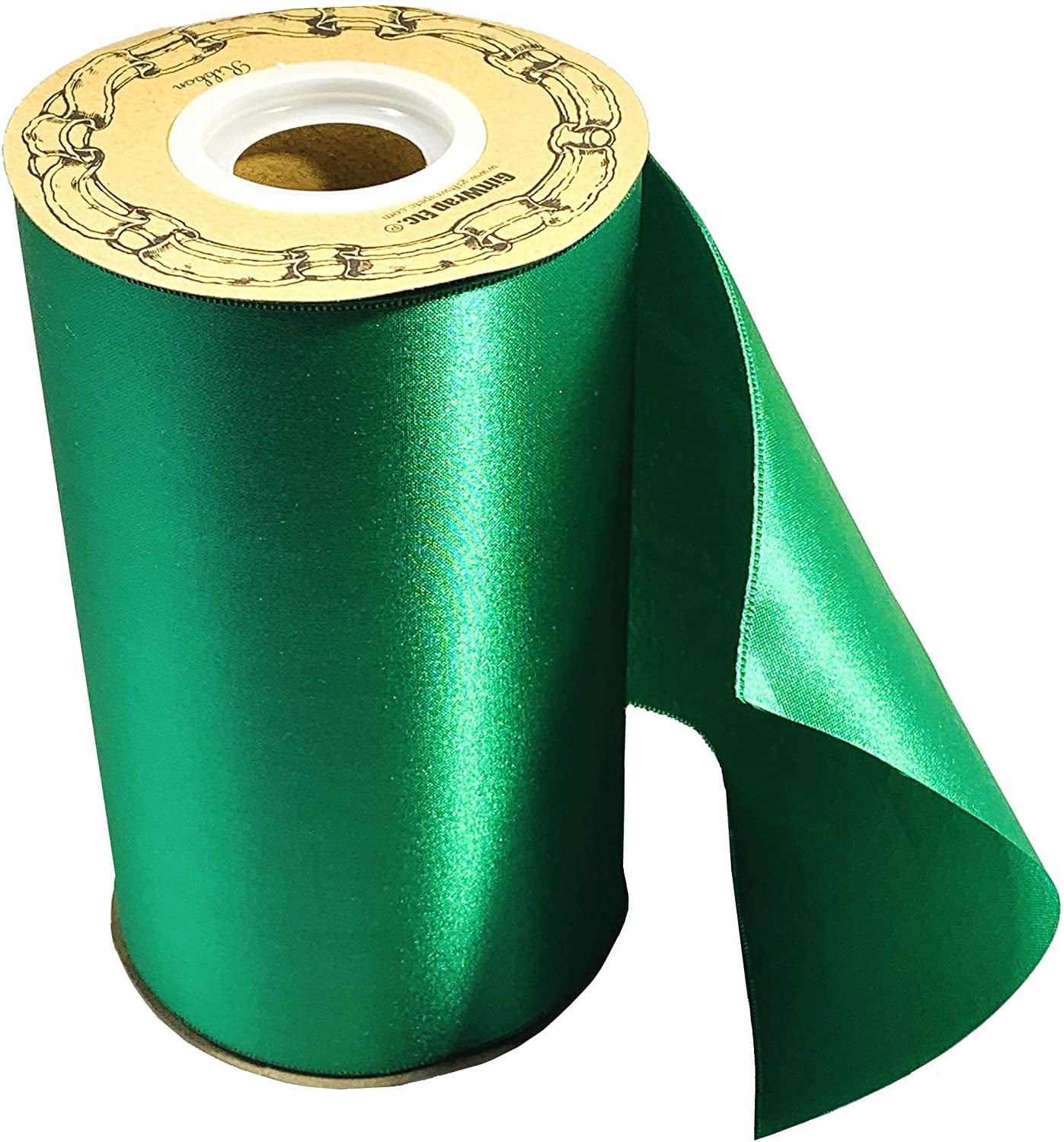 Grand Opening Ceremony Green Ribbon - 6" x 25 Yards, Double Wide, St. Patrick's Day, St. Paddy's Day, Gift Wrapping, Wreaths, Bows, Present