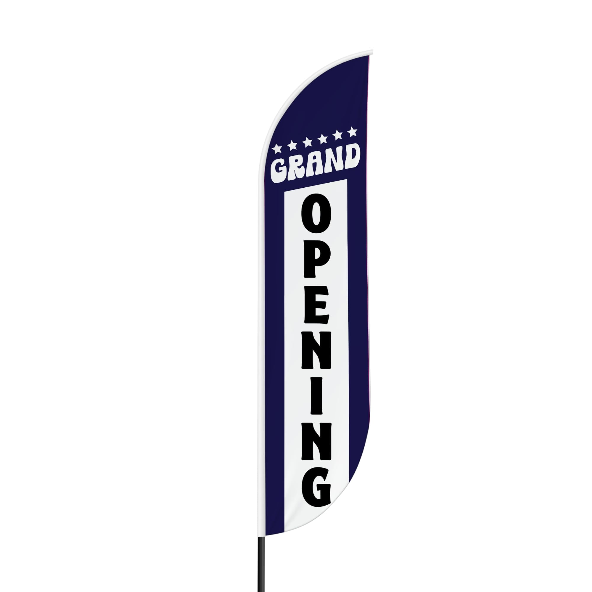 Grand Opening Feather flag for Outdoor by Mavis Print | 11.5 FEET Long Polyester Outdoor Banner Flag for Easy Hang | HD Print Swooper I Flag Only for Business Advertising | Made in USA I Flag Only