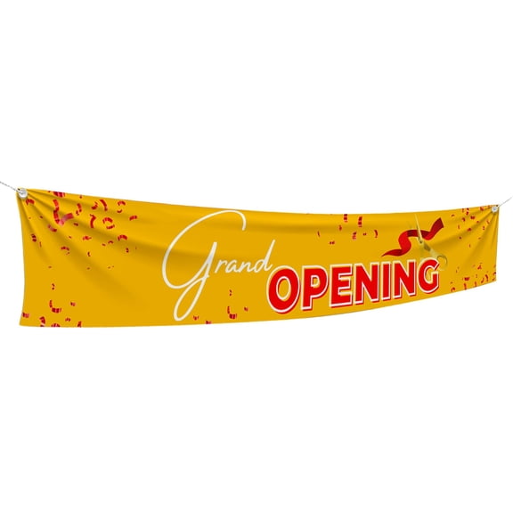 Grand Opening Large Banners and Signs for Outdoor by DreamController-Polyester Banner with 4 Holes for Easy Hang Indoor & Outdoor|6x1 Feet HD Banner to Promote Business Opening| Made in USA
