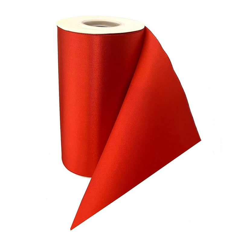 Grand Opening Red Satin Ribbon - 6 x 25 Yards, Double Wide