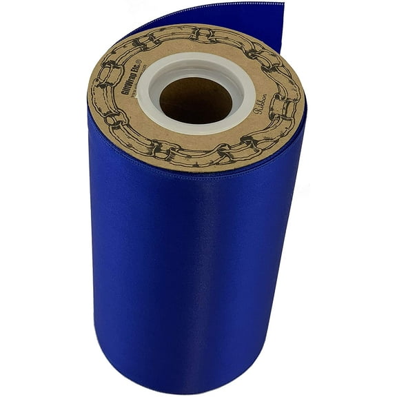 Grand Opening Royal Blue Ribbon - 6" x 25 Yards, Double Wide, Memorial Day, Wreath, Police Support, 4th of July, Thin Blue Line, Hanukkah, Christmas, President's Day