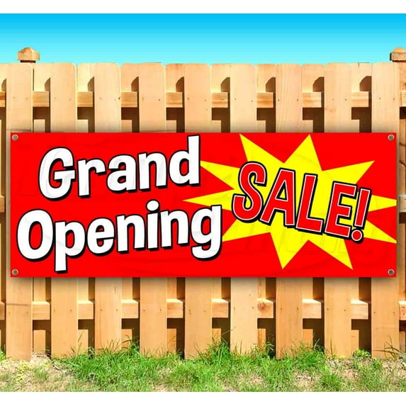 Grand Opening Sale 13 oz Vinyl Banner With Metal Grommets