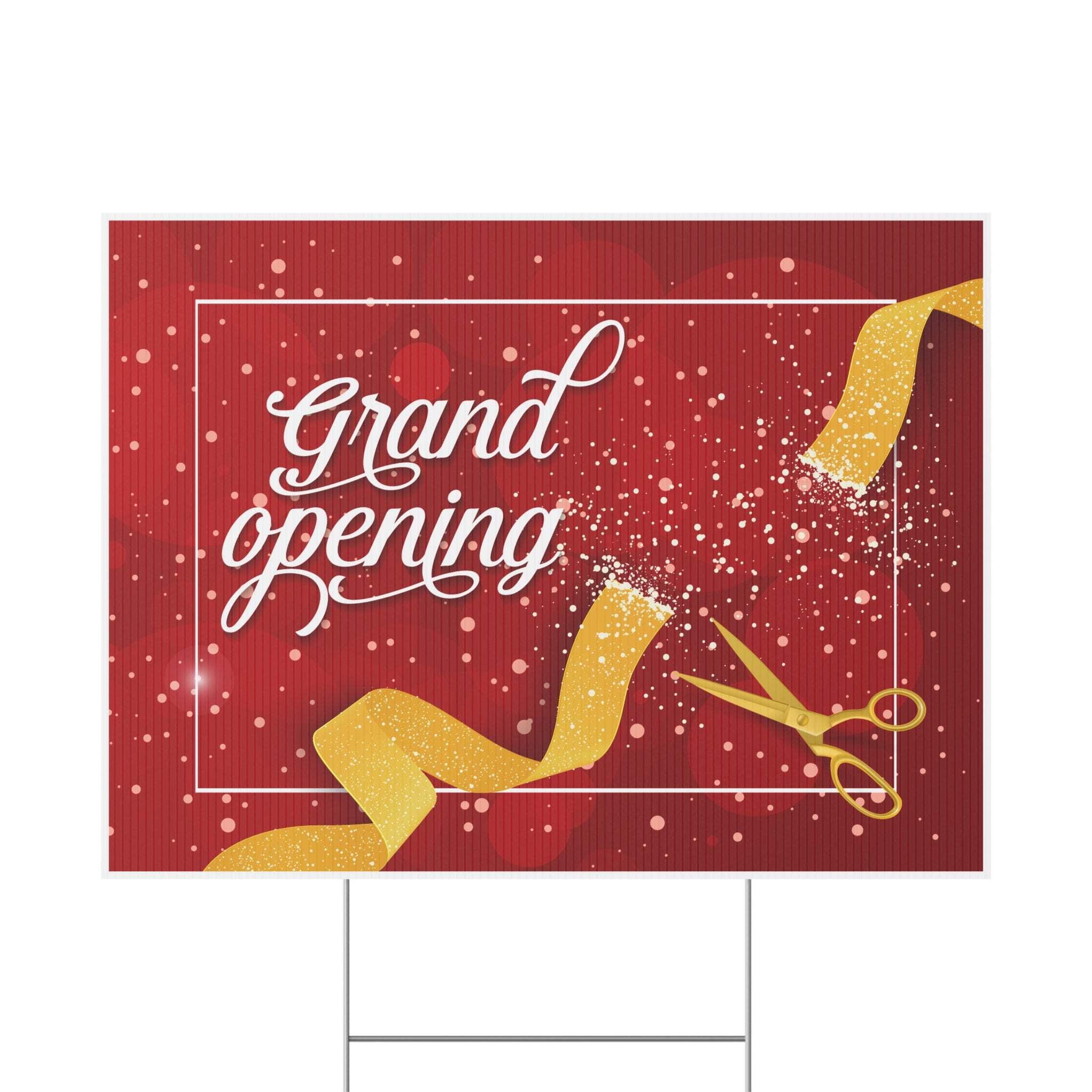 Grand Opening, Yard Sign, 18x12, 24x18, 36x24, Double Sided, H-Stake ...