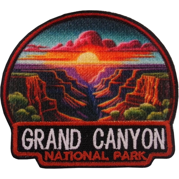 Grand Park Patch 3" Iron-on Sublimated Applique for Clothing Vest , Nature Badge, Plants and Wildlife, Hiking Trails, Sew-on Decorative Craft, Souvenir Gift, Wild Animal, S1