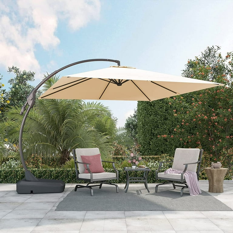 Grand Patio Napoli 10x10 ft Deluxe Cantilever Umbrella with Weighted Base,  Champagne - Walmart.com