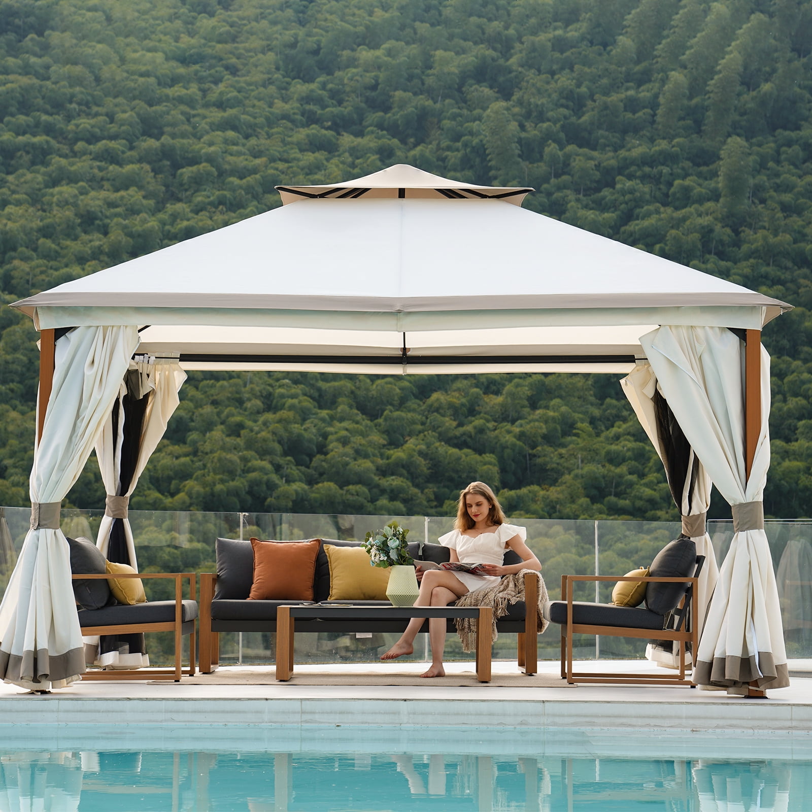 Grand Patio 10x13 ft Outdoor Double Quick Assembly Detachable Vent Soft