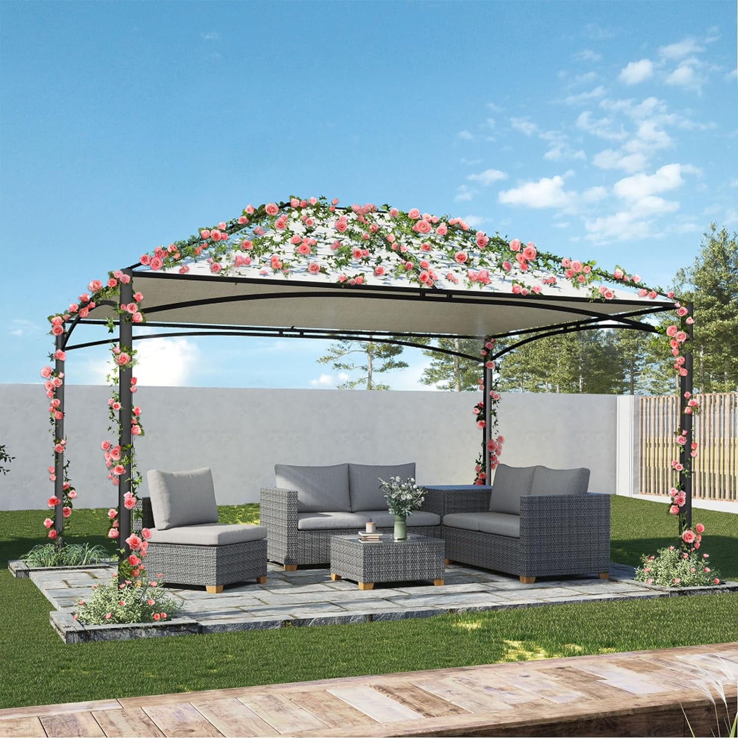Grand Patio 10x13 ft Steel Polyester Canopy Patio Gazebo for Climbing ...