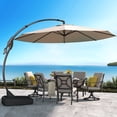 thumbnail image 1 of GRANDPATIO 12 ft Deluxe Curvy Aluminum Cantilever Octagon Umbrella(Champagne, with Base, 12' Diameter), 1 of 10