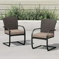 thumbnail image 1 of Grand Patio Outdoor iWicker Bistro Chairs - Set of 2, Beige, 1 of 7