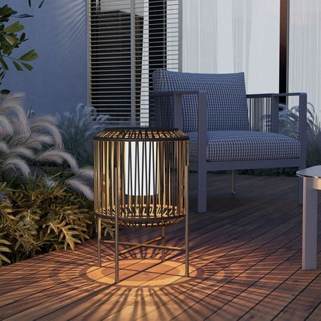 Grand Patio 22''Solar Powered Integrated LED Outdoor Floor Lamp