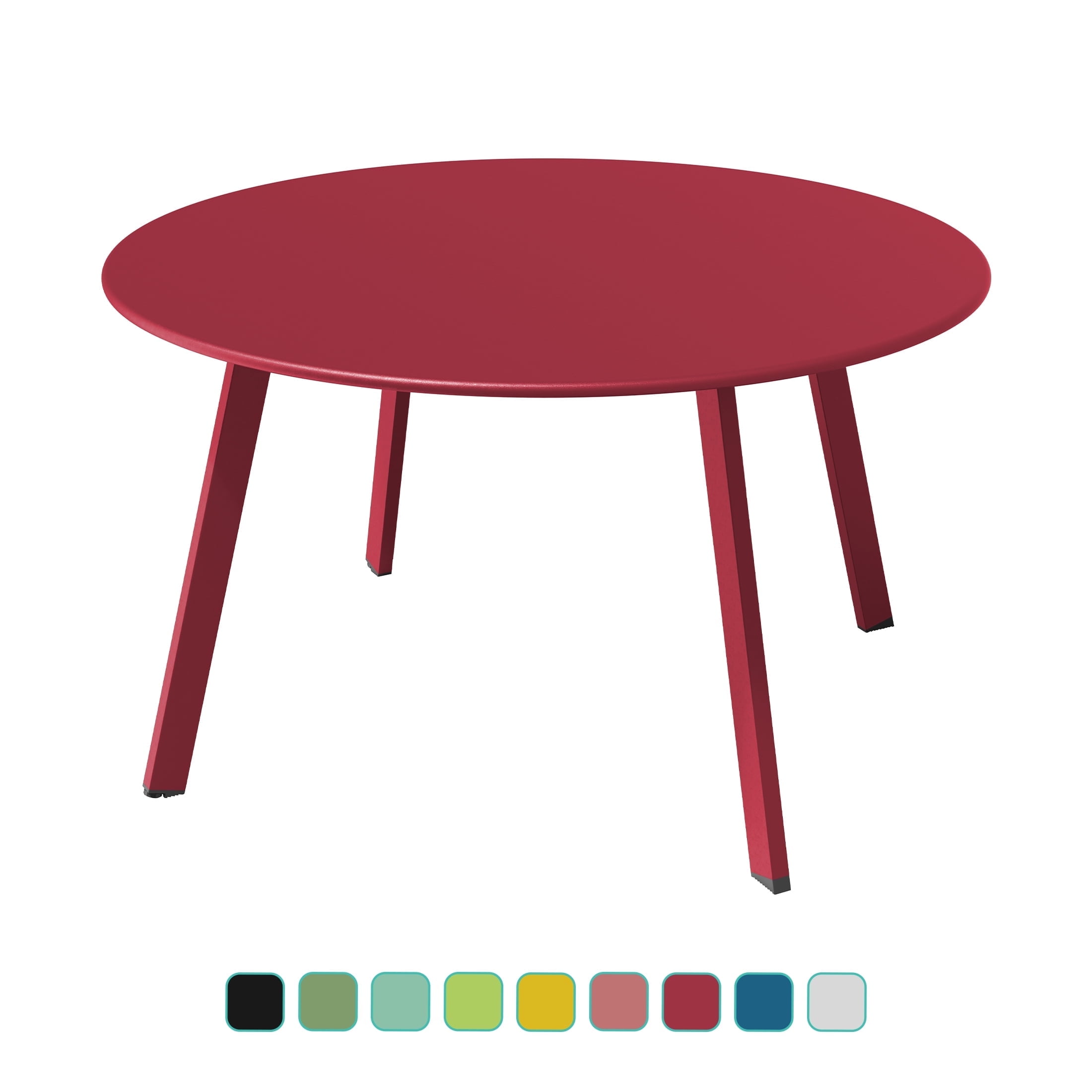 Grand Patio 28" Round Steel Outdoor Coffee Table, Red