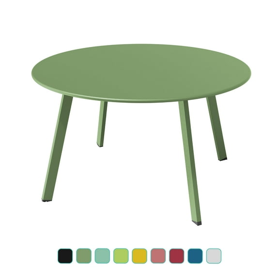 Grand Patio 28" Round Steel Outdoor Coffee Table, Sage Green
