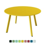 Grand Patio 28 Round Steel Outdoor Coffee Table, Yellow