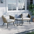 thumbnail image 1 of Grand Patio 3 Piece Patio Bistro Set with Heavy-Duty Anti-Rust Aluminum Frame, Coffee Table with Ceramic Tile Top, Gray, 1 of 7