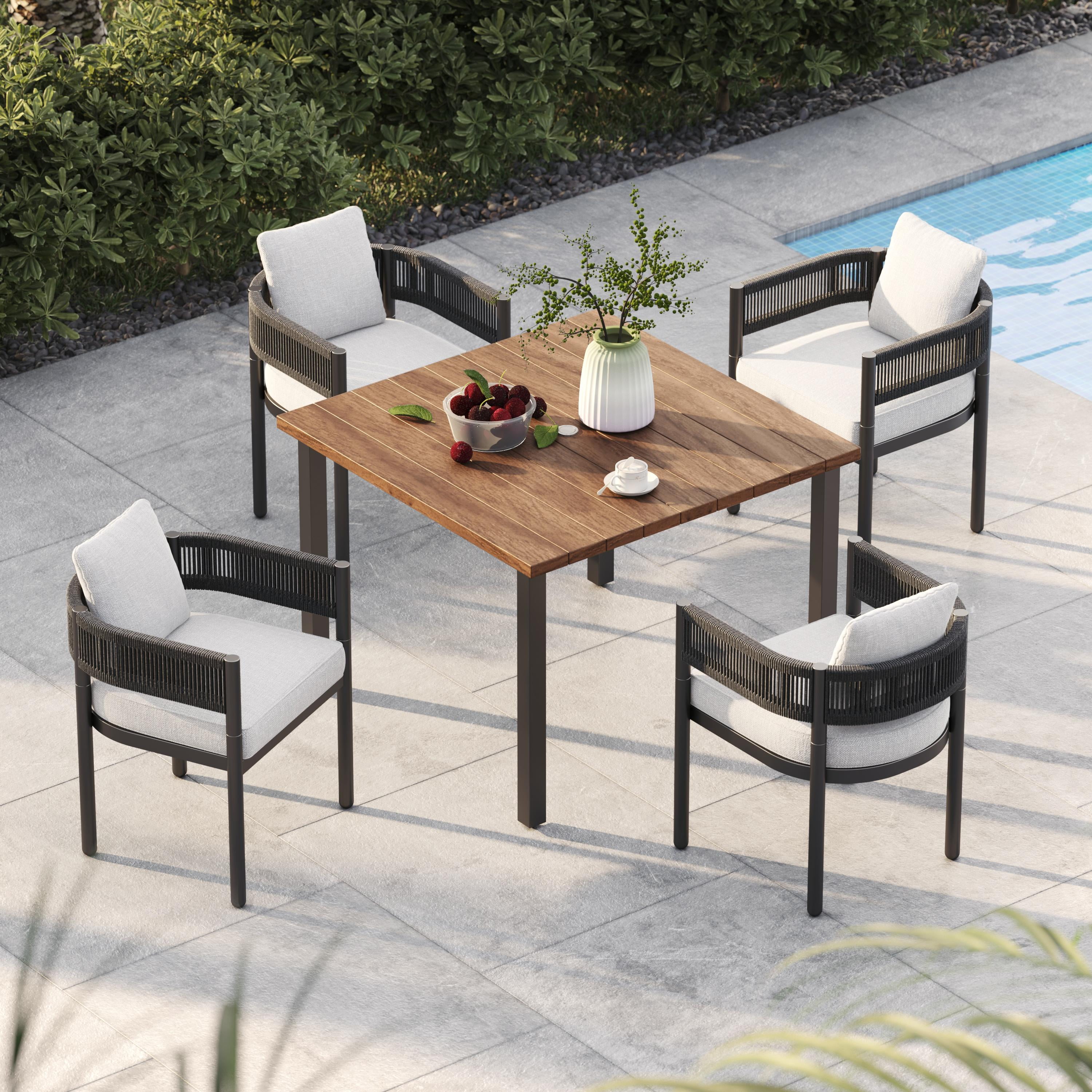 Costway Outdoor Dinette Set 11pc Patio Dining with Space saving Wicker Chairs Glass Table Walmart